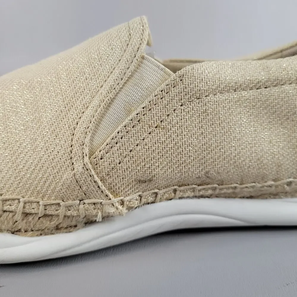 Sam Edelman Womens Kassie Espadrille Slip On Flats Size 10 M Beige Metallic